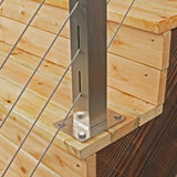 Deck Man 2 Pack Cable Railing Post Stainless Steel Adjustable Angle Intermediate Post for 1/8" Deck Cable Railing，Silvery Deck Man