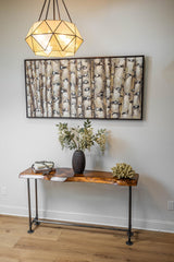 Southern Rustic LOGWERKS Industrial Pipe Sofa Table - Live Edge Console Table for Entryway or Behind Sofa – (Honey Pine) Southern Rustic LOGWERKS