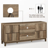 Yaheetech Entertainment Center with Storage, Farmhouse TV Stand for 65 Inch TVs, Wooden TV Console Cabinet with Barn Doors for Living Room, Rustic Oak Yaheetech