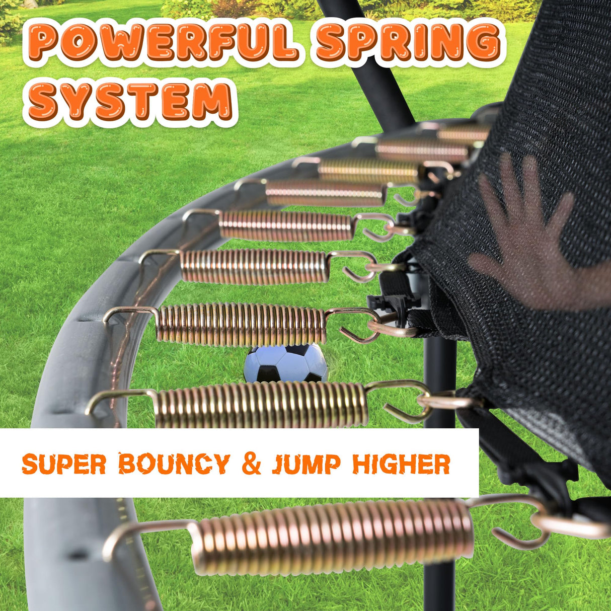 JELENS Trampoline 8FT 10FT 12FT 14FT 16FT, Recreational Trampolines with Enclosure Net and Ladder, Outdoor Anti-Rust Trampolines for Kids and Adults, ASTM (Dark Black, 14FT) JELENS