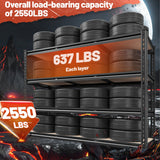 REIBII 48" W Garage Shelving Heavy Duty Storage Shelves 4 Tier Heavy Duty Shelving 2550LBS Adjustable Metal Shelves for Garage Storage Rack Utility Rack Industrial Shelf,47.9" W X60.2 H X 24" D REIBII