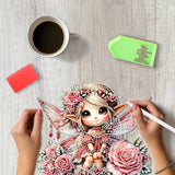 SENQAO Angel Hanging Diamond Art Painting Kits for Adults Beginners, 5D Special Shape Diamond Art Kits, Valentine's Day Fairy Crystal Rhinestones Diamond Gem Art Painting for Home Garden Wall Decor SENQAO