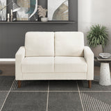 Lexicon Modern Loveseat, Corduroy Fabric Upholstered Loveseat Sofa, Small Couch with Brown Legs, Track Arms, Comfy Couch for Living Room/Bedroom/Apartment, 2-Seater, Beige Lexicon