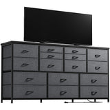 EnHomee TV Stand Dresser 60''TV Stand with Charging Station TV Stands for Living Room Long Dresser for Bedroom TV Stand with 16 Drawers Storage TV Stand for Bedroom Dresser 51.1''W*11.8''D*34.8''H EnHomee