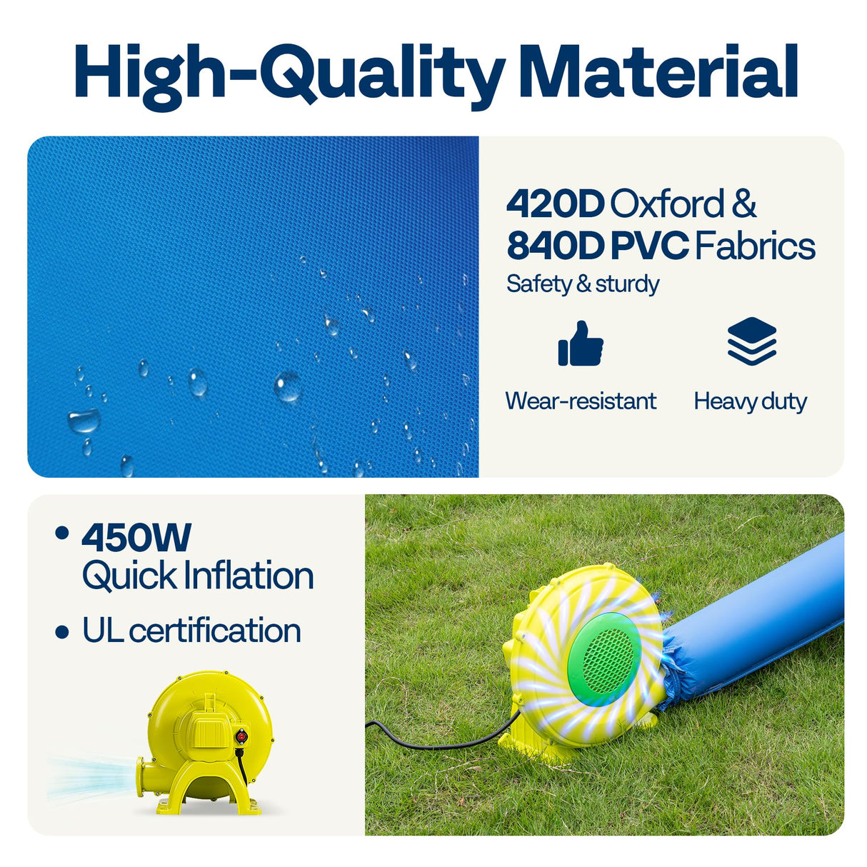 VIVOHOME 9 in 1 Bounce House for Kids, Market Theme Inflatable Bouncy Castle with Slide, 13x11 FT Inflated Bouncer for Outdoor with Blower, Basketball, Climb, Jump Area, Ball, Water Pool, Hoop VIVOHOME