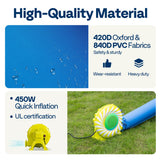 VIVOHOME 9 in 1 Bounce House for Kids, Market Theme Inflatable Bouncy Castle with Slide, 13x11 FT Inflated Bouncer for Outdoor with Blower, Basketball, Climb, Jump Area, Ball, Water Pool, Hoop VIVOHOME