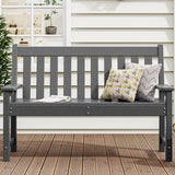 YITAHOME Garden Bench, All Weather Outdoor Bench for 2-3 Persons, Fade/Rot Resistance Patio Benches for Park, Porch, Patio & Backyard (Grey) YITAHOME
