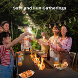 Ciays 42 Inch Gas Fire Pit Table, 60,000 BTU Propane Pits for Outside with Steel Lid and Lava Rock, 2 in 1 Firepit Table Gatherings Parties on Patio Deck Garden Backyard, Black Ciays