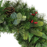 Puleo International 24" Mixed Christmas Wreath with 120 Tips, Round, Green Puleo International