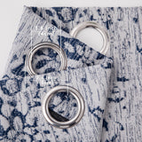 KOUFALL Navy Blue Blackout Curtains 108 Inches Long for Living Room 2 Panels Set,Grommet Damask Printed Patterned Extra Long Curtains for Bedroom,9 FT Length,Indigo KOUFALL