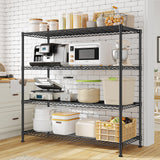 45 "W Metal Shelving Unit 4 Tier Storage Shelves Adjustable Wire Shelving Metal Shelf Pantry Shelves Wire Rack Commercial Shelving for Kitchen Pantry Utility Room Garage 45 "W x 59.4 "Hx 13.5" D Black DurayLoly