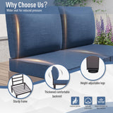 Kurapika 7 Pieces Metal Patio Furniture Set Modern Metal Outdoor Conversation Sets, Patio Sectional Sofa w/5 Inch Cushion and Coffee Table, Navy Blue Kurapika