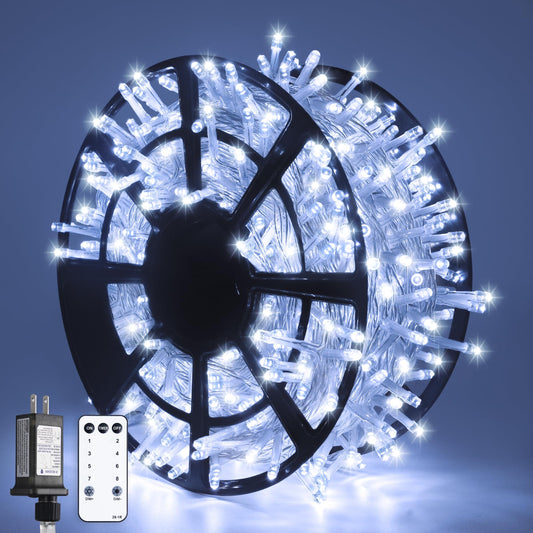 JMEXSUSS 168FT 600 LED White Christmas Lights Outdoor Waterproof with Remote Indoor Christmas String Lights Cool White Christmas Tree Lights Plug in for Room Wedding Holiday Christmas Decorations