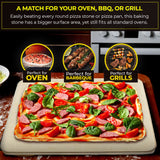 Pizza Stone - Baking Stone. SOLIDO Rectangular 14"x16" - Perfect for Oven, BBQ and Grill Solido