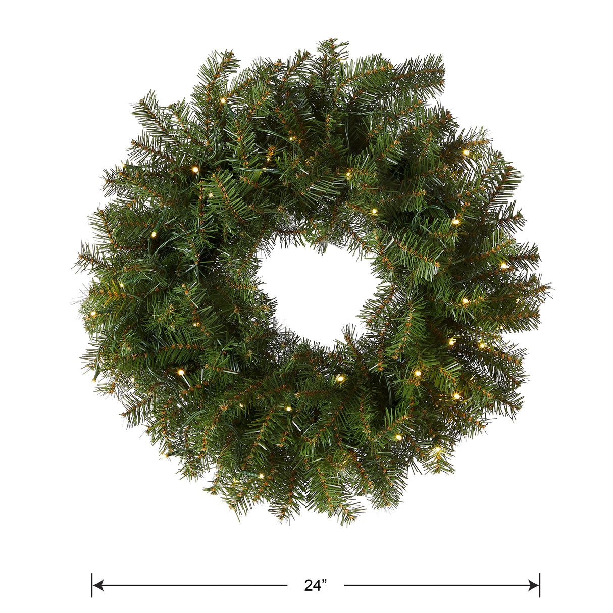 National Tree Company Pre-Lit Artificial Christmas Wreath, Green, Norwood Fir, White Lights, Christmas Collection, 24 Inches National Tree Company