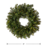 National Tree Company Pre-Lit Artificial Christmas Wreath, Green, Norwood Fir, White Lights, Christmas Collection, 24 Inches National Tree Company