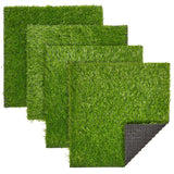 Juvale 4-Pack Non-Slip Artificial Grass Tiles for Indoor & Outdoor Use | 12x12-0.25 in Thick Mats | Easy to Clean & Durable, Soft Like Natural Lawn | Safe for Kids & Pets | Patio, Floor & Wall Decor Juvale