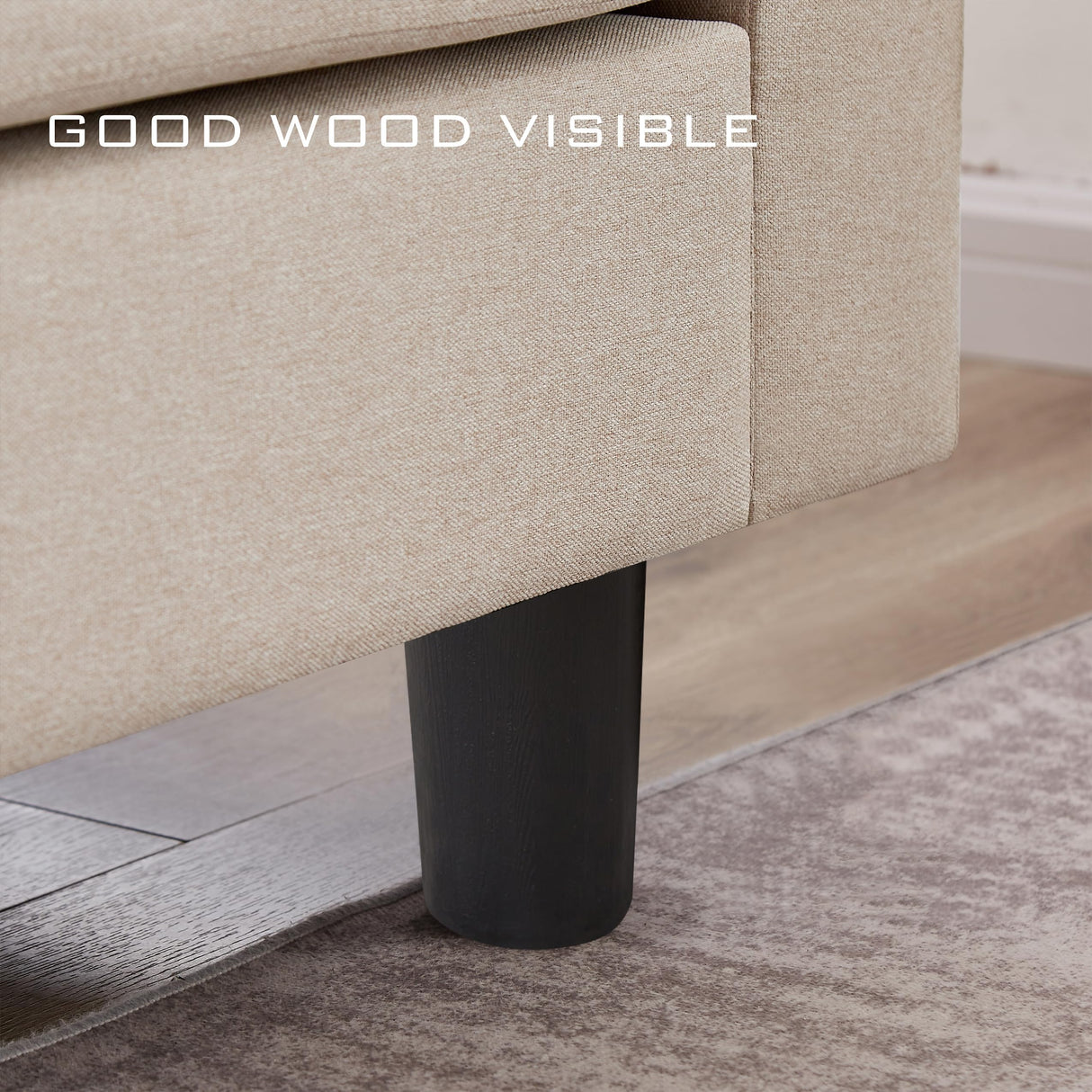 Chireca 102" Convertible Sectional Sofa, Modern L Shaped Couch with Storage Ottoman and Side Pockets, 4 Seater Sofa for Living Room Apartment, Beige Chireca