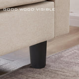 Chireca 102" Convertible Sectional Sofa, Modern L Shaped Couch with Storage Ottoman and Side Pockets, 4 Seater Sofa for Living Room Apartment, Beige Chireca