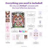 DIAMOND ART CLUB Rainbow Lil Bunny Diamond Painting Kit, Fun DIY Crafts for Adults, Round Diamond Art Canvas for Beginners, 13" x 16" (33cm x 40.7cm) DIAMOND ART CLUB