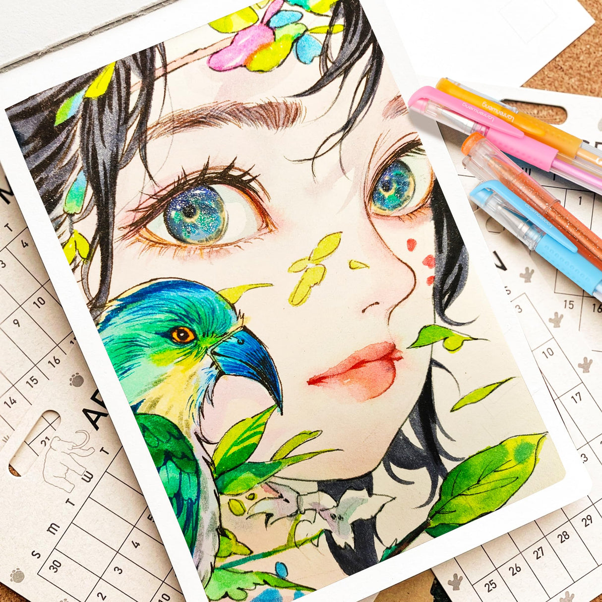 LANRENWENG 400 Pack Gel Pens for Adult Coloring Books, 200 Colored Gel Pen Include 200 Refills with 40% More Ink,Glitter Gel Pens Set for Coloring Books Drawing Journaling Scrapbook Art Supplies LANRENWENG