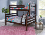 Powell Espresso Twin/Full Bunk Bed with Built-In Ladder and Detachable Design Powell