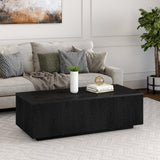 Henn&Hart 48" Wide Rectangular Coffee Table in Black Grain Henn&Hart