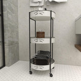 Deco 79 Metal Kitchen Rolling 3 Shelf Storage Cart with Wheels, 16" x 16" x 34", White, LARGE SIZE Deco 79