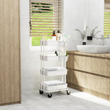 Simple Houseware Heavy Duty 4-Tier Utility Rolling Cart, White Simple Houseware
