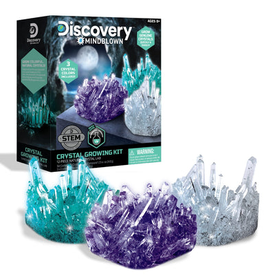 Discovery™ 12-Piece Lab Crystal Growing Kit, Grow Colored Crystals, Includes Mold Shapes and Magnifying Glass, Fun Chemistry and Geology Educational Science STEM Set