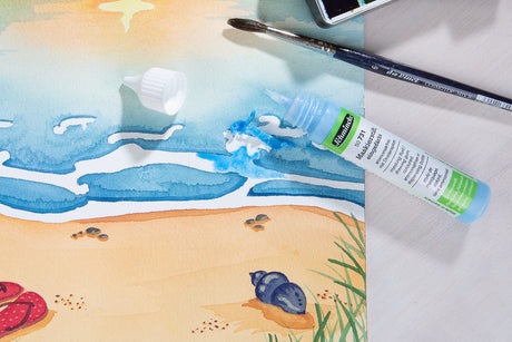 Schmincke - Masking pen colored, 25 ml, 50 731 005, dosing pen, blue masking liquid for opaque areas of paintingson watercolor paper, ammonia-free Schmincke