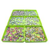 Jigitz 6 Pack Green ABS Plastic Jigsaw Puzzle Organizer Trays for Large Puzzles Up to 1000 Pieces Jigitz