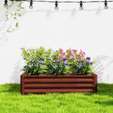 Outsunny Galvanized Raised Garden Bed, 4' x 4' x 1' Metal Planter Box, for Growing Vegetables, Flowers, Herbs, Succulents, Natural Wood Outsunny