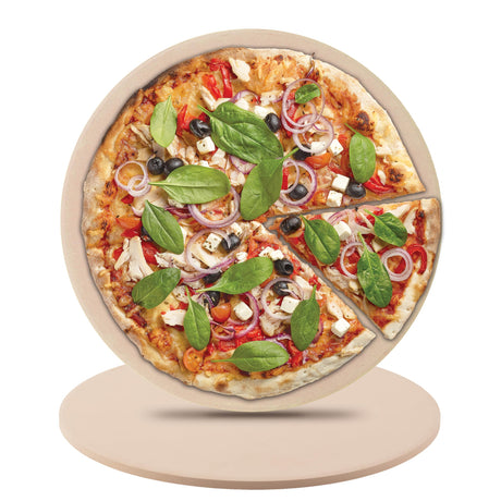 Nuwave 11.5 Inch Pizza Stone, New and Improved .48 Inch Thickness, Durable, Safe Baking Stone for Grill or Oven, Thermal Shock Resistant, Natural Cordierite Baking Stone, 1,472 °F Resistant, Round Nuwave