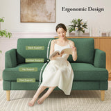 Busaurus Loveseat Sofa 56", Small Couches for Small Spaces Love Seat with 2-Seat Upholstered Cushion, Mid Century Modern Sofa Couches for Living Room, Deep Couch for Bedroom, Apartment, Green Busaurus