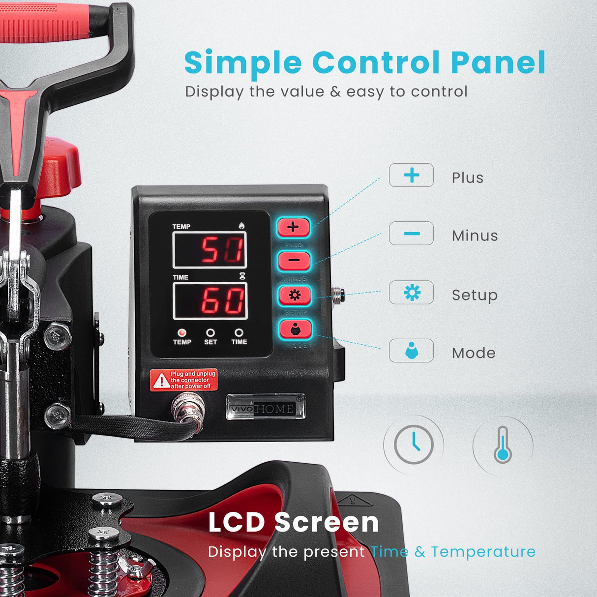 VIVOHOME 110-120V Professional Airbrushing Paint System with 1/5 HP Air Compressor and 1 Paint Sprayer with Upgraded 11 in 1 Combo Multifunctional Swing Away Clamshell Printing Sublimation Heat Press VIVOHOME