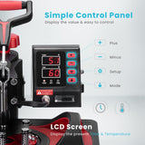 VIVOHOME 110-120V Professional Airbrushing Paint System with 1/5 HP Air Compressor and 1 Paint Sprayer with Upgraded 11 in 1 Combo Multifunctional Swing Away Clamshell Printing Sublimation Heat Press VIVOHOME