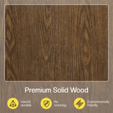 AMERLIFE 5-Piece Solid Wood Counter Height Kitchen Island Table Set with Storage, Farmhouse Dining Table & Upholstered Stools, Rustic Brown & White AMERLIFE