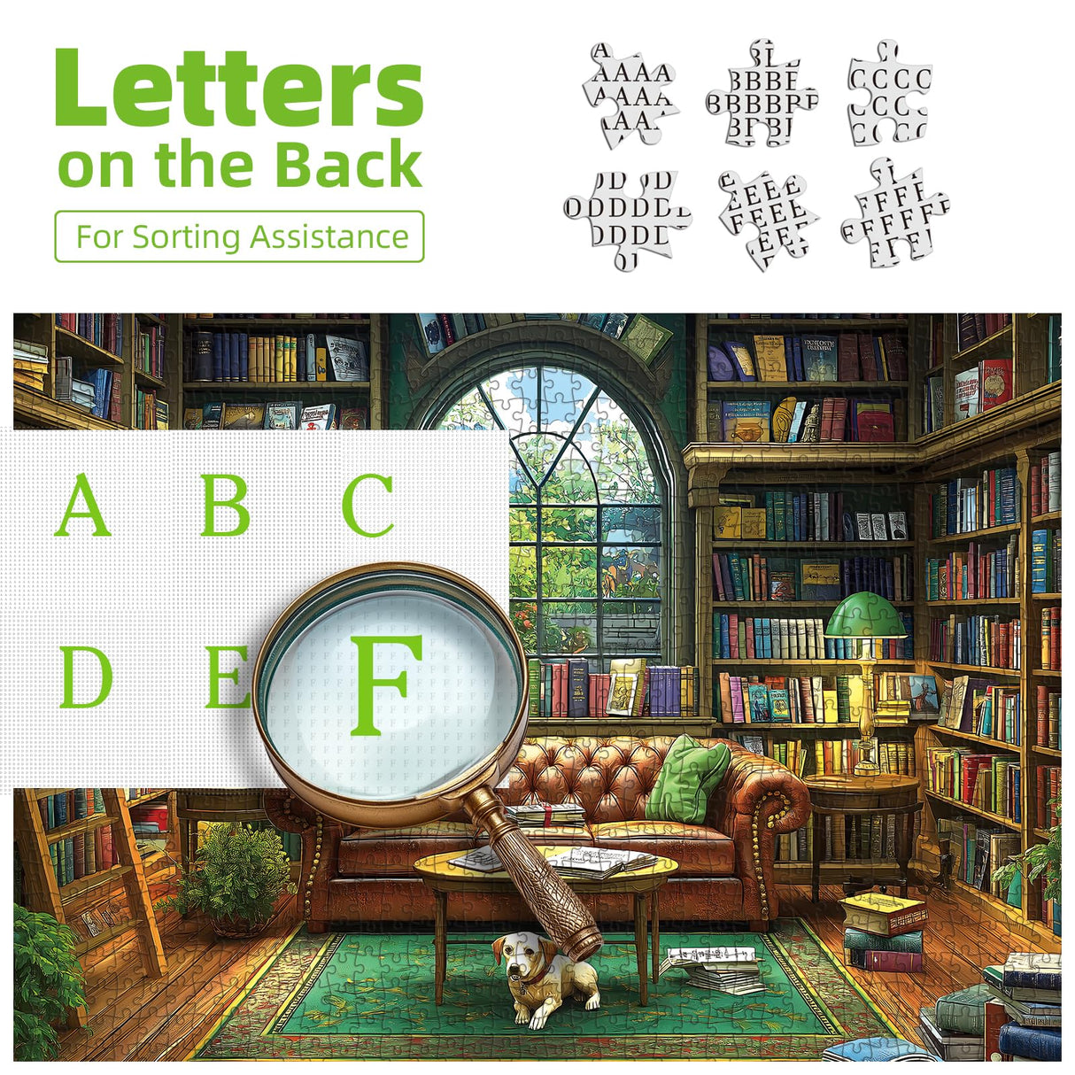 Reading Room 1000 Piece Puzzle for Adults Unique Book Room Puzzles for Adults 1000 Pieces Library Bookshelf Jigsaw Puzzles 1000 Pieces Family Challenging Puzzle (27.5"x19.6") Blueforest