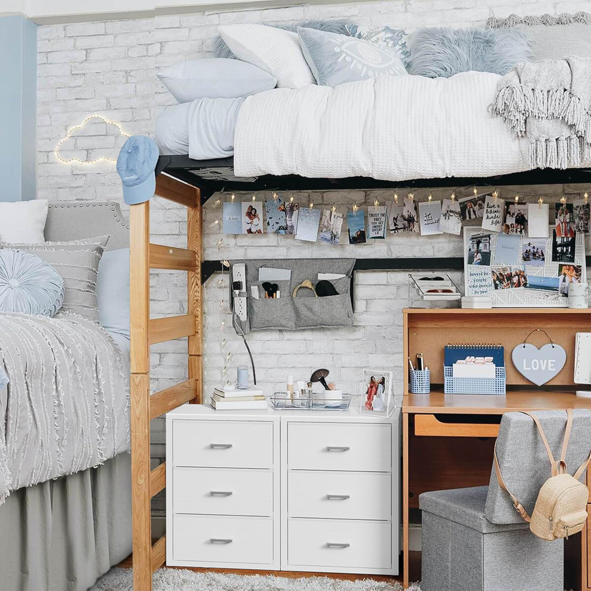 BOLUO Closet Drawers White 3 Drawer Dresser for Closet Organizers and Storage Bedroom Dorm Modern BOLUO