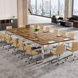 Tribesigns 6.5FT Conference Table for 8-10 People, 78 inch Large Rectangular Meeting Table with Mirrored Metal Legs, Modern Boardroom Desk Seminar Training Desk for Office Conference Room Tribesigns