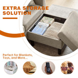 Pingliang Home 79" Sectional Sofa Couches for Small Spaces, L Shaped Couch with Storage Ottoman, 3 Seats Sectional Sofas for Living Room, Apartment-Friendly Couch, Easy Assembly Fabric Sofa (Beige) Pingliang Home