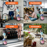 Vertical Ball Storage Rack, Wall-Mounted Garage Sports Equipment Organizer, Soccer Ball, Volley Ball, Football, and Basketball Holder, Space-Saving Vertical Ball Rack for Garage, Gym, or Playroom Modern Innovations