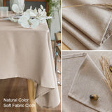AUSSPVOCT Textured Linen Tablecloth Rectangle 52x70 Waterproof Spill-Proof Wipeable Table Cloth Wrinkle Free Linen Dining Table Cover for Birthday Farmhouse Spring Tablecloths Up to 36‘'X54'' AUSSPVOCT