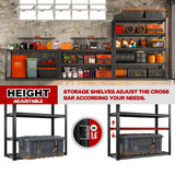 REIBII 48" W Garage Shelving 2500LBS Storage Shelves Adjustable Metal Shelving Heavy Duty Garage Shelves for Warehouse Pantry Basement 48" W x 72" H x 18" D, 2 Pack REIBII