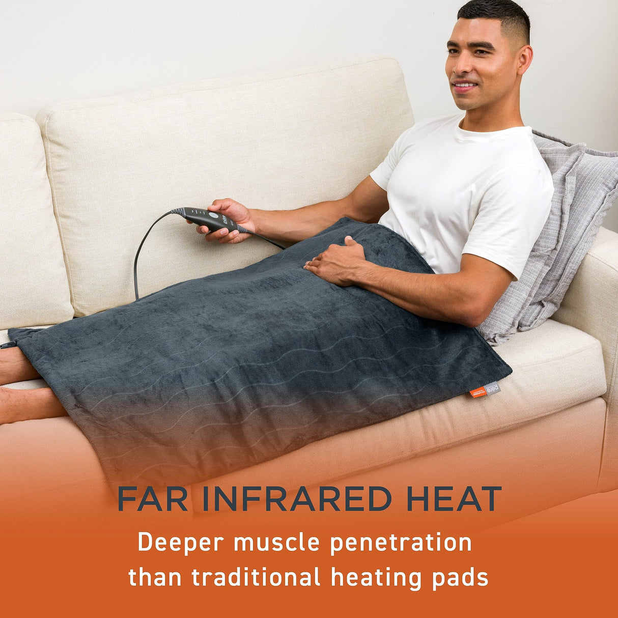 Pure Enrichment PureRelief Pro Far Infrared Oversized Body Wrap - 35” x 27” Full-Body Infrared Heating Pad for Back Pain, Shoulder Aches, Neck Strains, & Soreness in Knees, Abdomen, Chest, & Legs Pure Enrichment