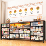 EnHomee Fits 75" TV Stand Dresser for 65 70 75 Inch TV 63" W Dresser TV Stand for Bedroom with LED Lights & Power Outlets & 12 Drawers Dresser for Bedroom Long Fabric Dresser Entertainment Center EnHomee