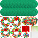 Moucuny 32 Sets DIY Christmas Crafts Kits Christmas Foam Wreath Craft Kits Snowman Santa Bows Sticker Christmas Wreath Ornaments Christmas Arts and Crafts for Christmas Tree Home Indoor Decoration Moucuny