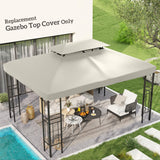 Outsunny 13' x 10' Gazebo Replacement Canopy, 2-Tier Top UV Cover for 9.84' x 9.84' Outdoor Gazebo, Cream White (Top Only) Outsunny