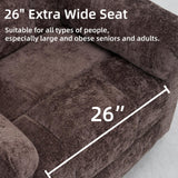 Rhevoy Oversized Power Lift Recliner Chair with Massage and Heat for Elderly, 26" Extra Wide Lift Chair for Big and Tall, Chenille Electric Lift Recliner with Overstuffed Backrest, USB Port, Coffee Rhevoy